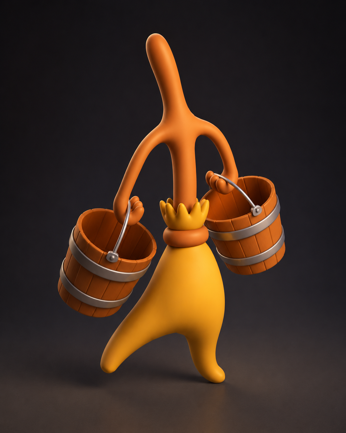 Vassoura Mágica, modelo 3D esculpido no Zbrush