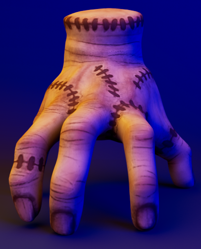 Mãozinha da Família Addams, Modelo 3D rig