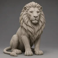 leao-sentado-modelado-3d